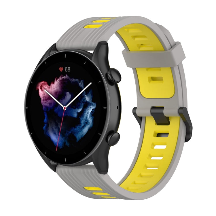 Stripe Two-color Silicone Watch Band, For Amazfit GTR 4