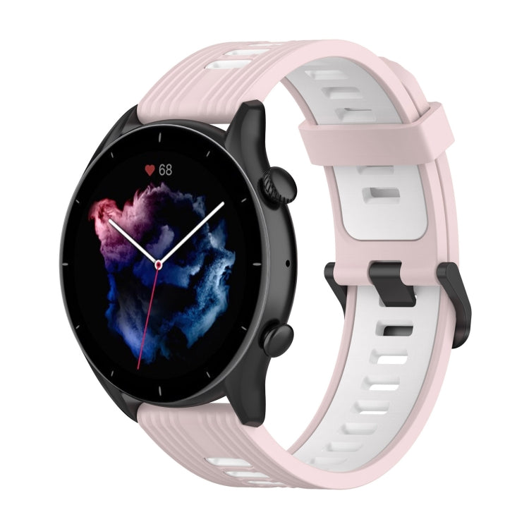 Stripe Two-color Silicone Watch Band, For  Amazfit GTR 4