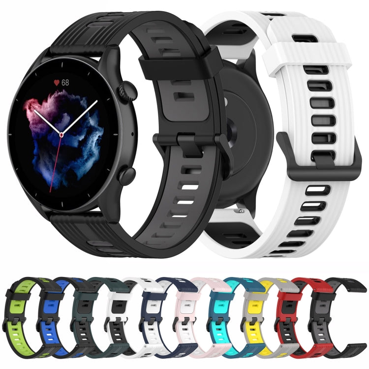 Stripe Two-color Silicone Watch Band, For Amazfit GTR 4