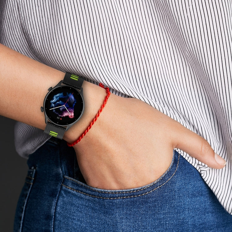 Stripe Two-color Silicone Watch Band, For Amazfit GTR 4