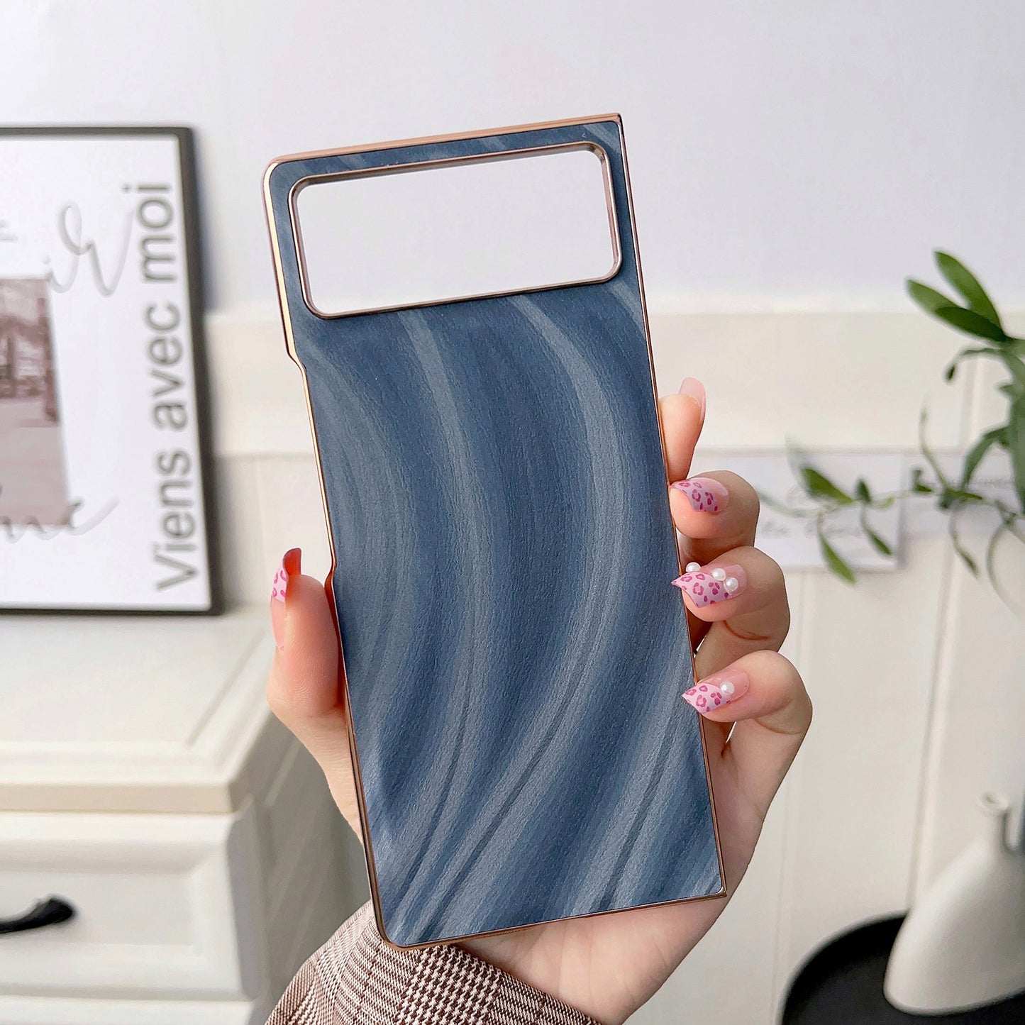 For Xiaomi Mix Fold 2 Nano Electroplating Protective Phone Case(Ice Crystal Blue)