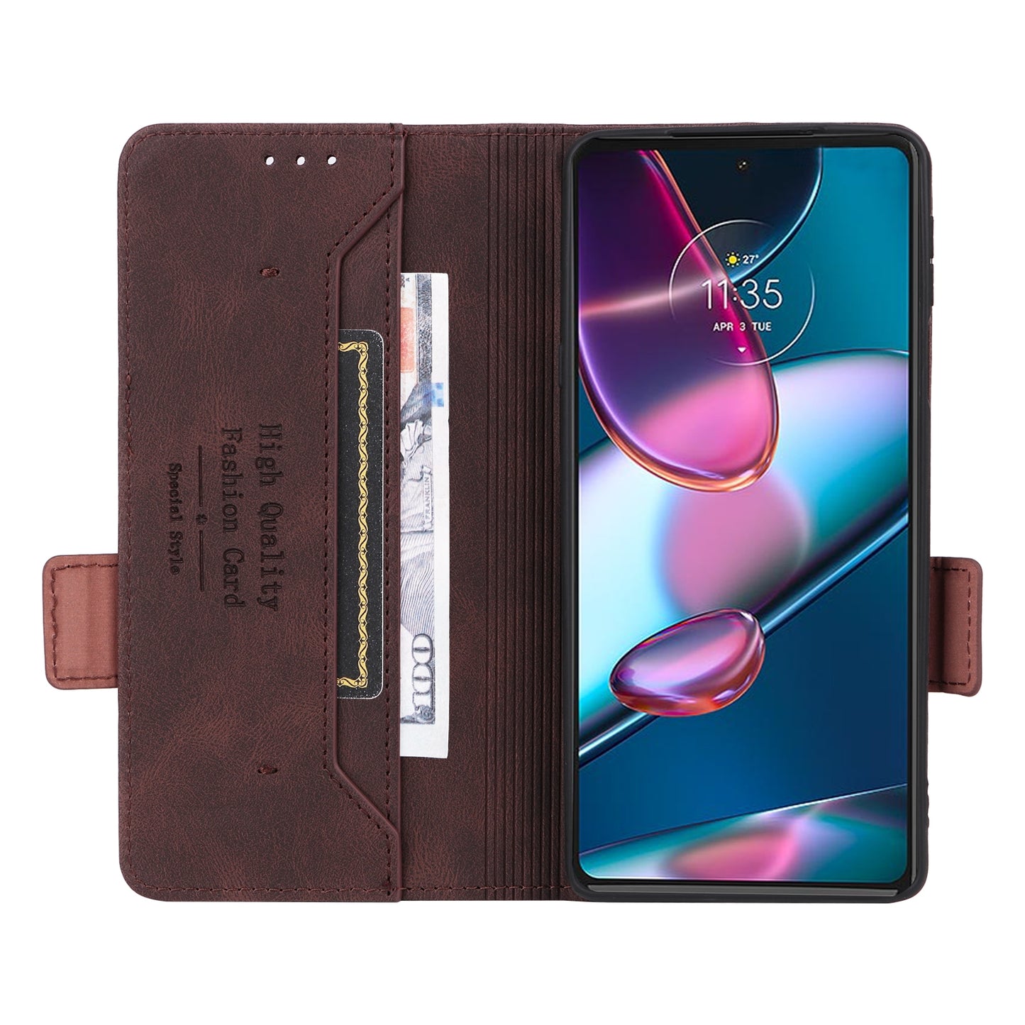 For Motorola Edge X30 / Edge 30 Pro / Edge+ 2022 Magnetic Clasp Leather Phone Case(Brown)