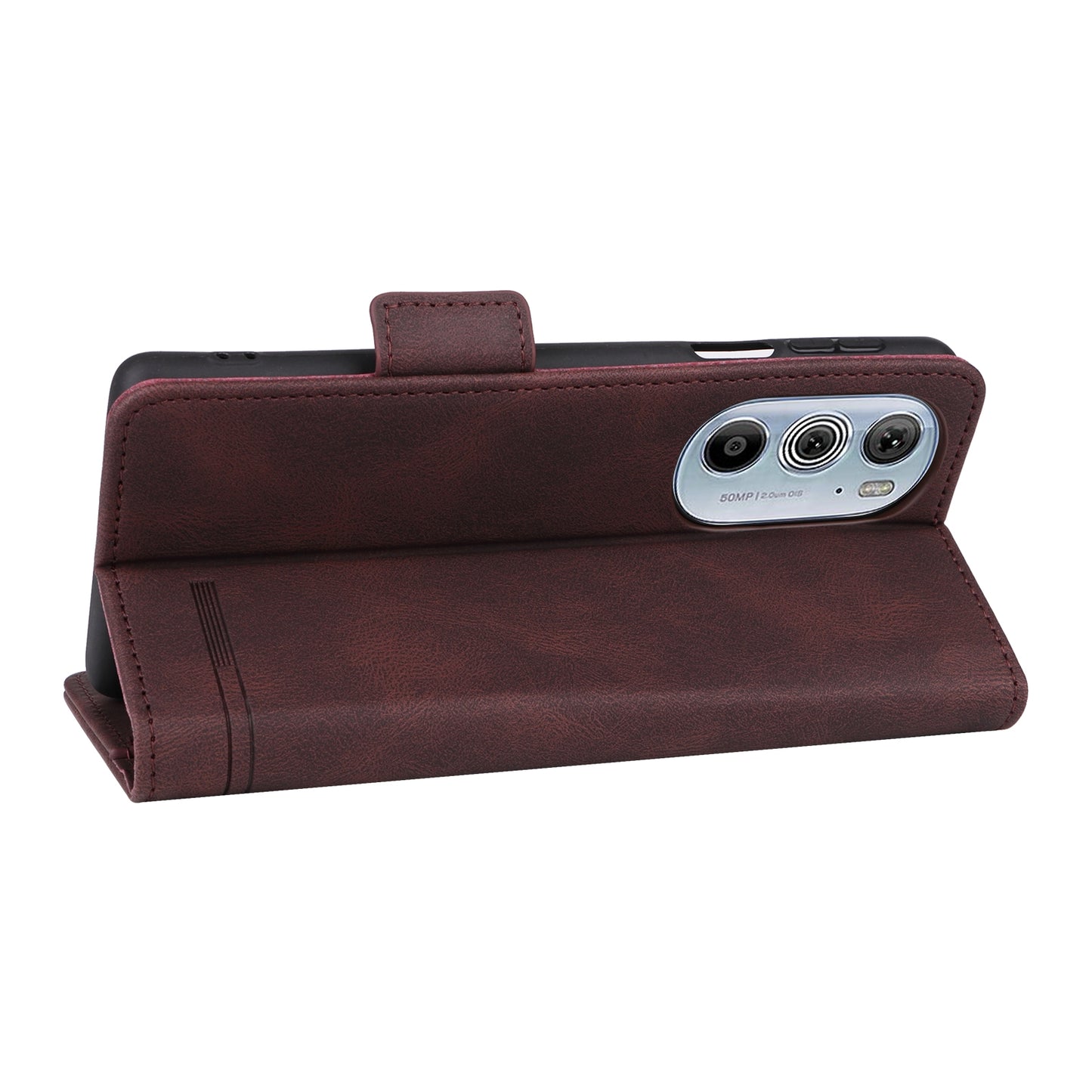 For Motorola Edge X30 / Edge 30 Pro / Edge+ 2022 Magnetic Clasp Leather Phone Case(Brown)