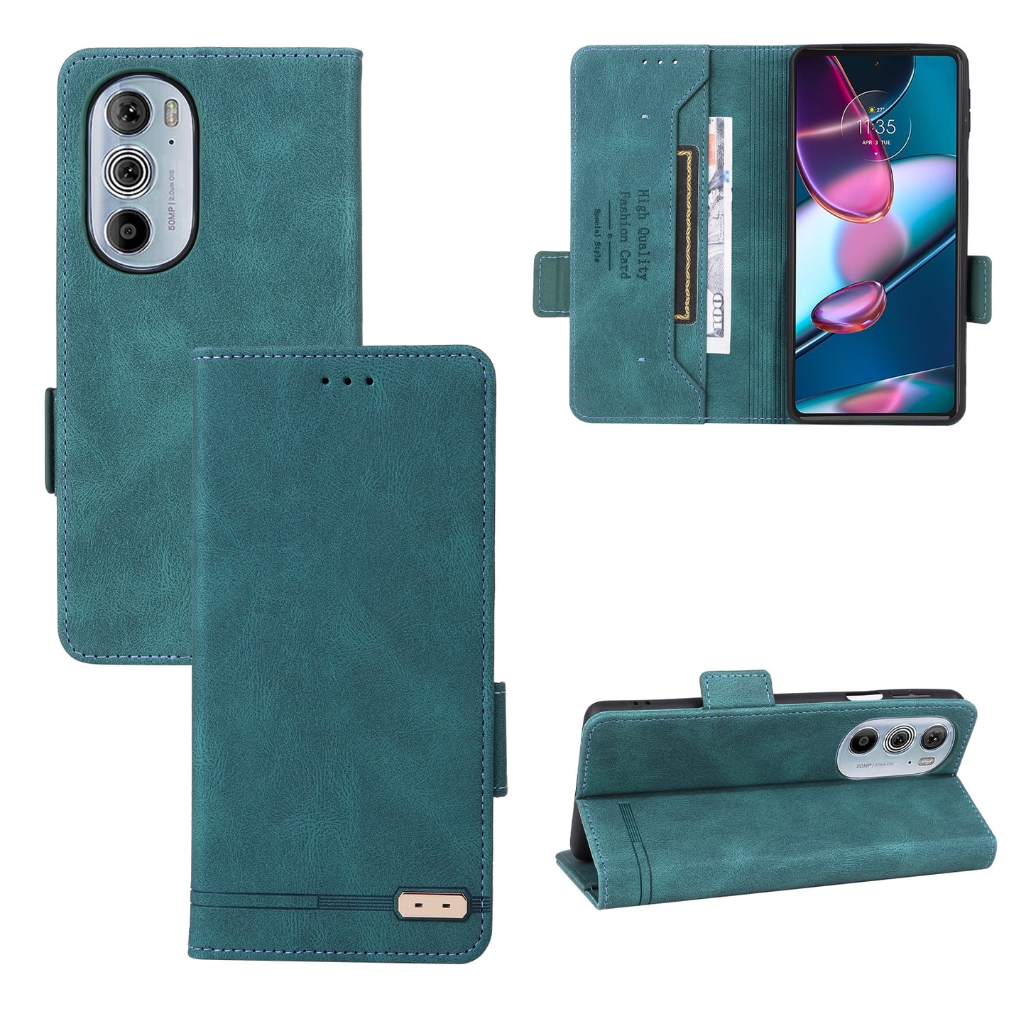 For Motorola Edge X30 / Edge 30 Pro / Edge+ 2022 Magnetic Clasp Leather Phone Case(Green)