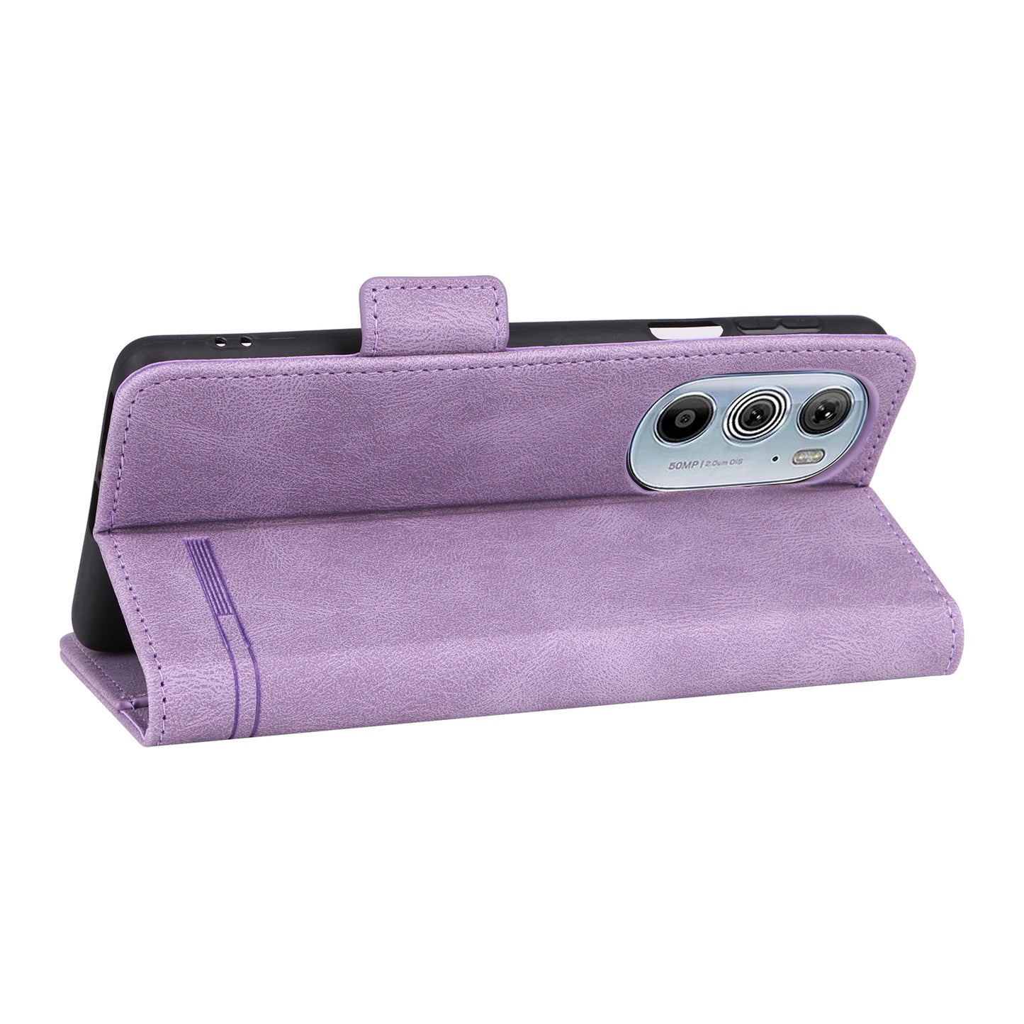 For Motorola Edge X30 / Edge 30 Pro / Edge+ 2022 Magnetic Clasp Leather Phone Case(Purple)
