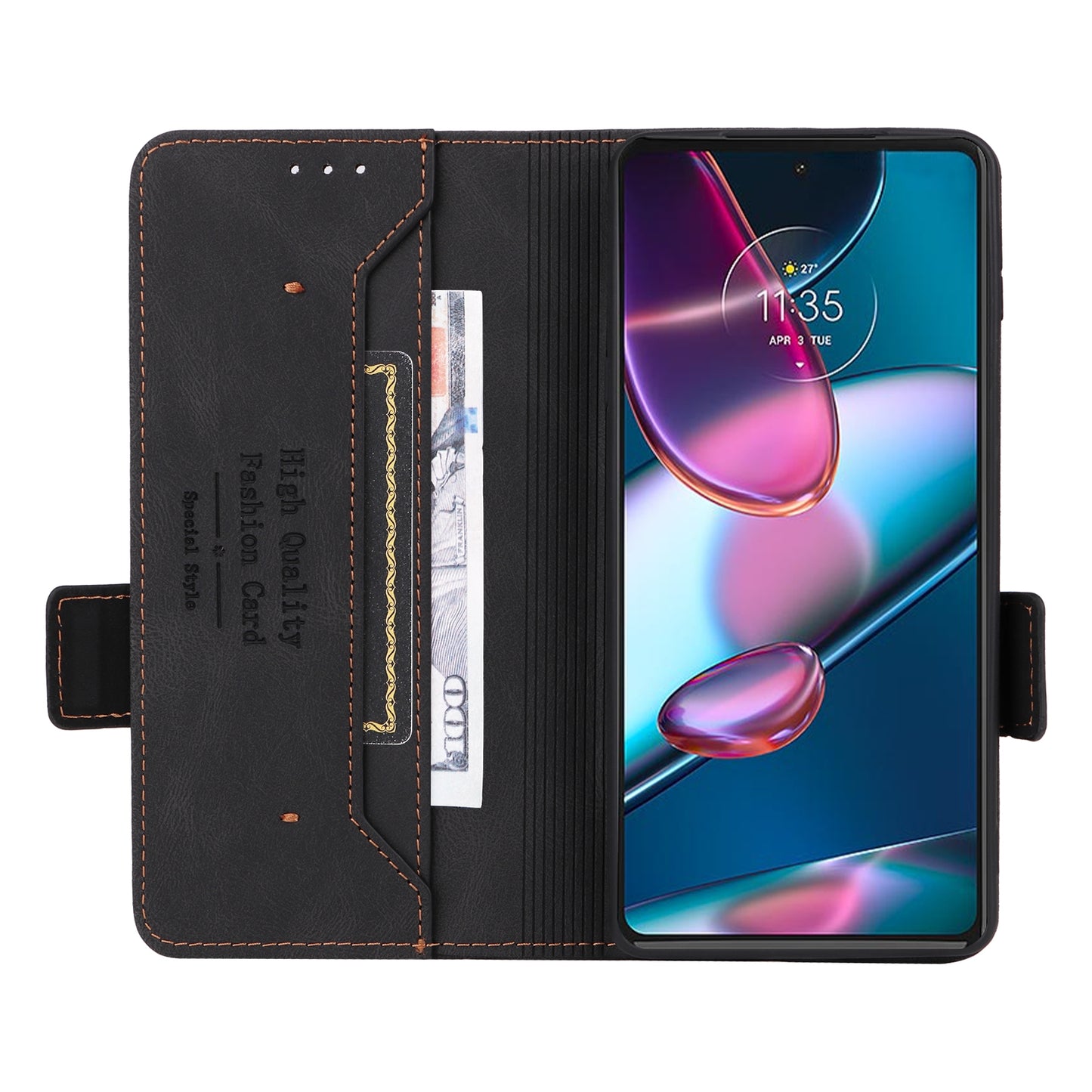 For Motorola Edge X30 / Edge 30 Pro / Edge+ 2022 Magnetic Clasp Leather Phone Case(Black)