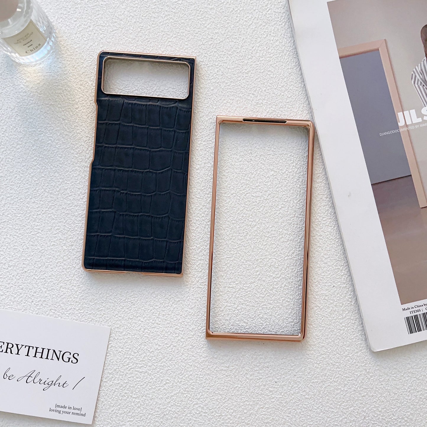 For Xiaomi Mix Fold 2 Crocodile Texture Genuine Leather Electroplating Phone Case(Dark Green)