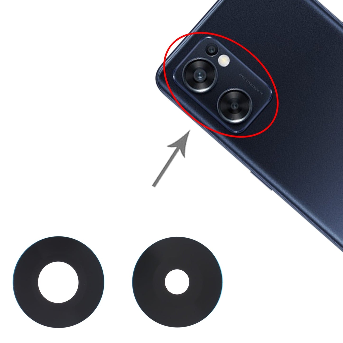 For OPPO Reno7 SE 5G/Finxd X5 Lite 10 PCS Back Camera Lens