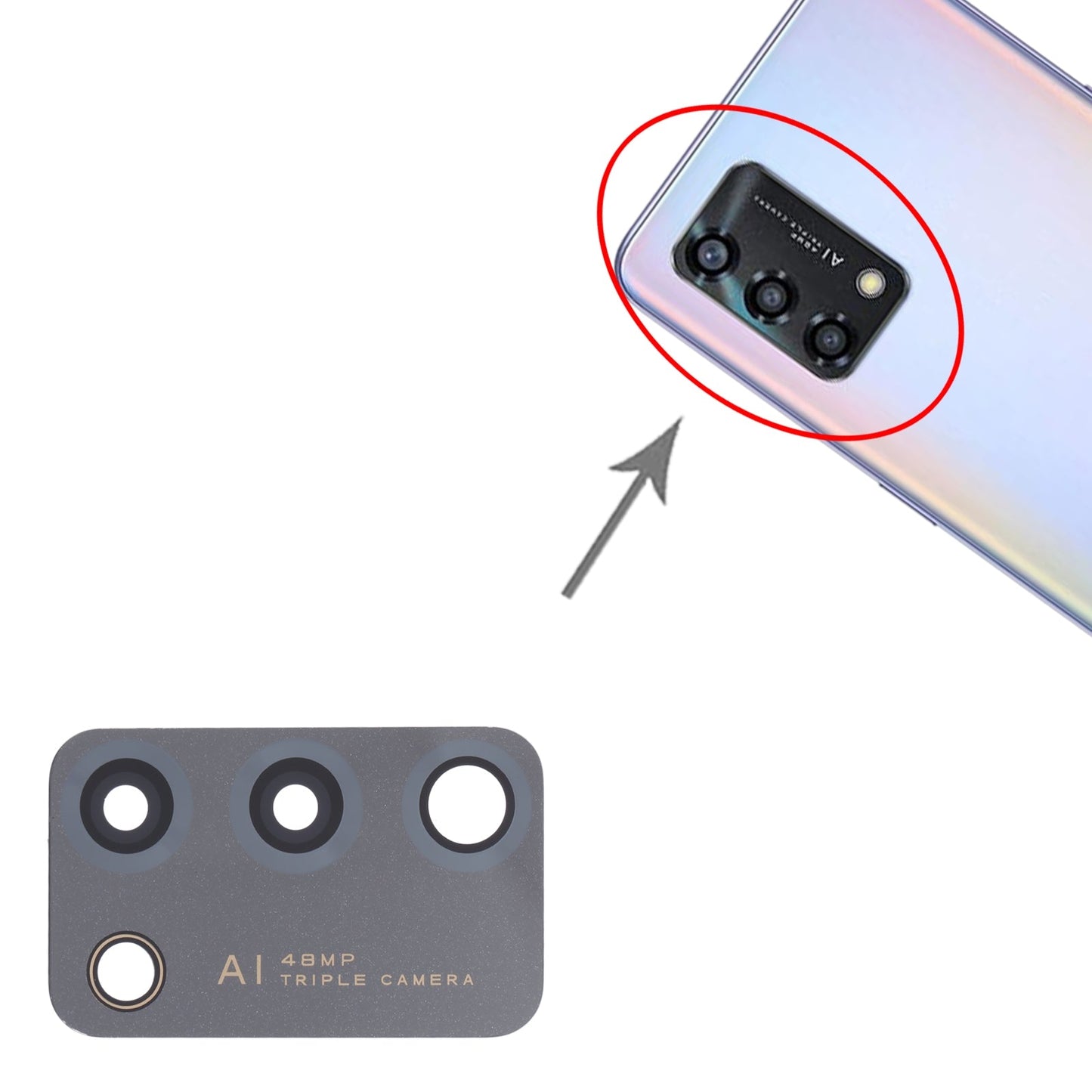 For OPPO A95/Reno6 Lite 10 PCS Back Camera Lens