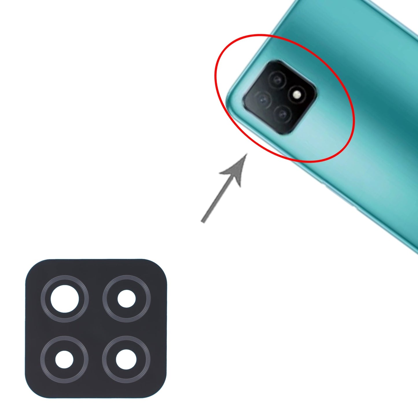 For OPPO A53 5G/A72 5G/A73 5G 10 PCS Back Camera Lens