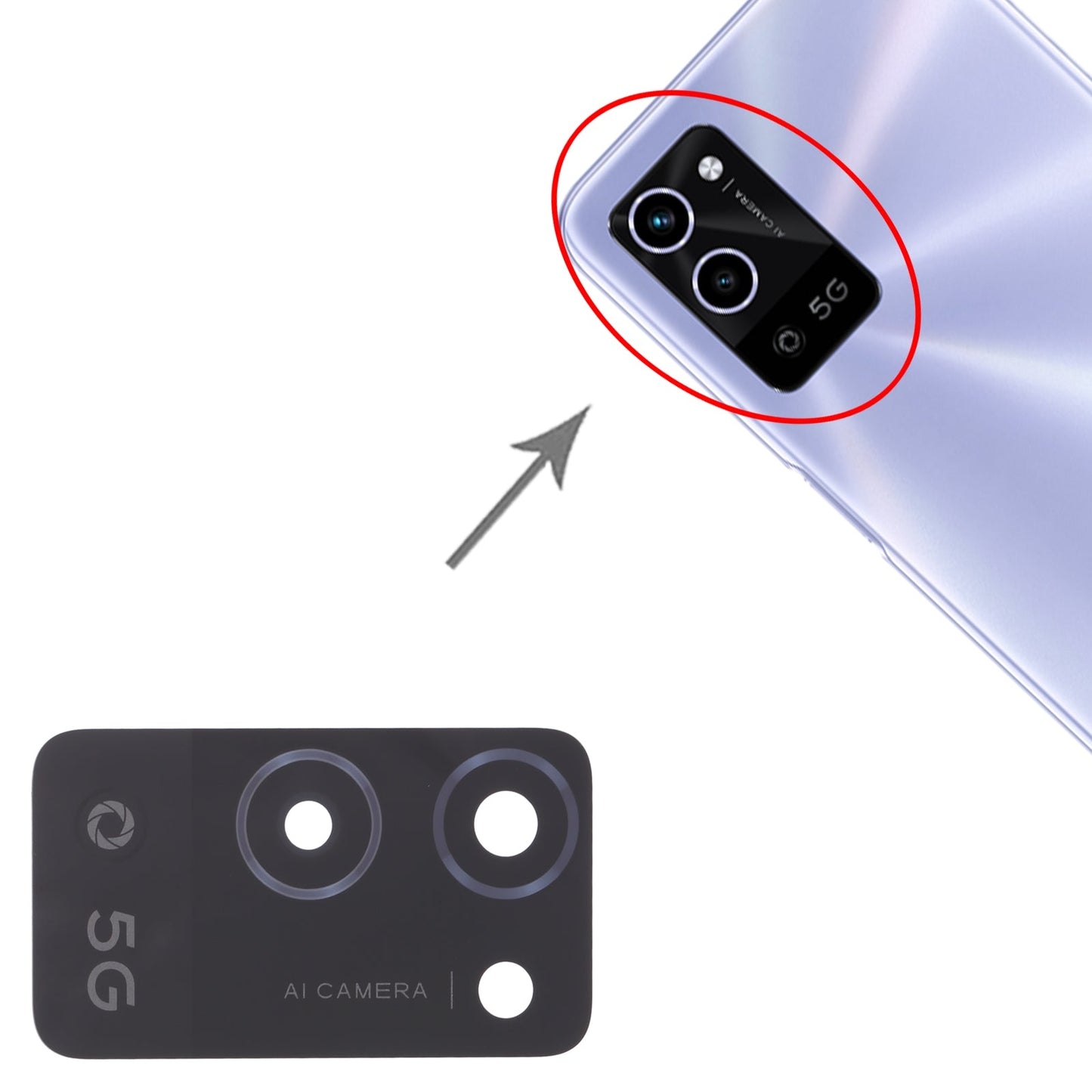 For OPPO A56 5G 10 PCS Back Camera Lens