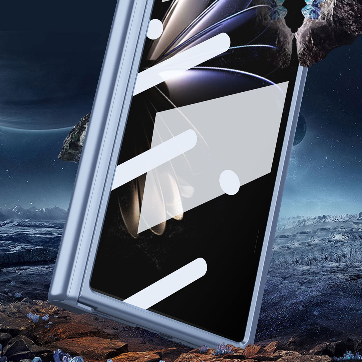 For Xiaomi Mix Fold 2 Electroplating Hinged Folding Phone Case with S Pen Fold Edtion(Silver)