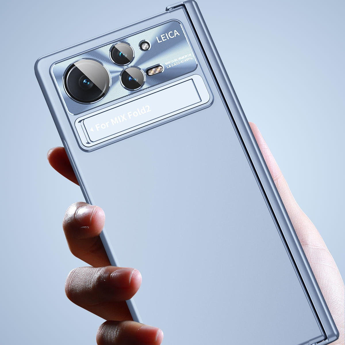 For Xiaomi Mix Fold 2 Electroplating Hinged Folding Phone Case with S Pen Fold Edtion(Silver)