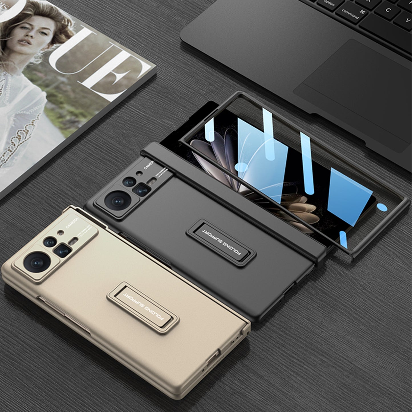 For Xiaomi Mix Fold 2 GKK Fold Magnetic Hinge Full Coverage Phone Case(Black)