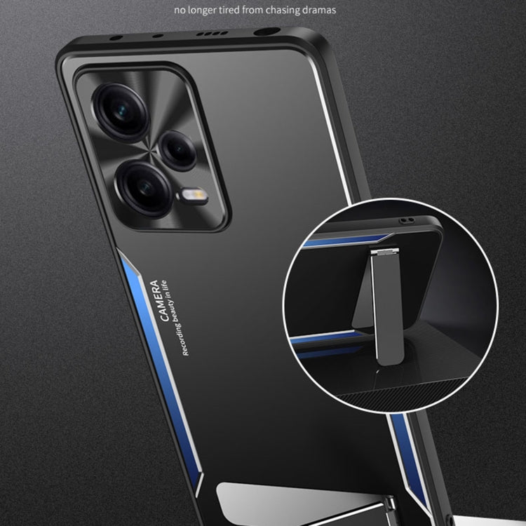 For Xiaomi Redmi Note 12 Pro+ Blade Series TPU + Titanium Alloy Phone Case(Black Silver)