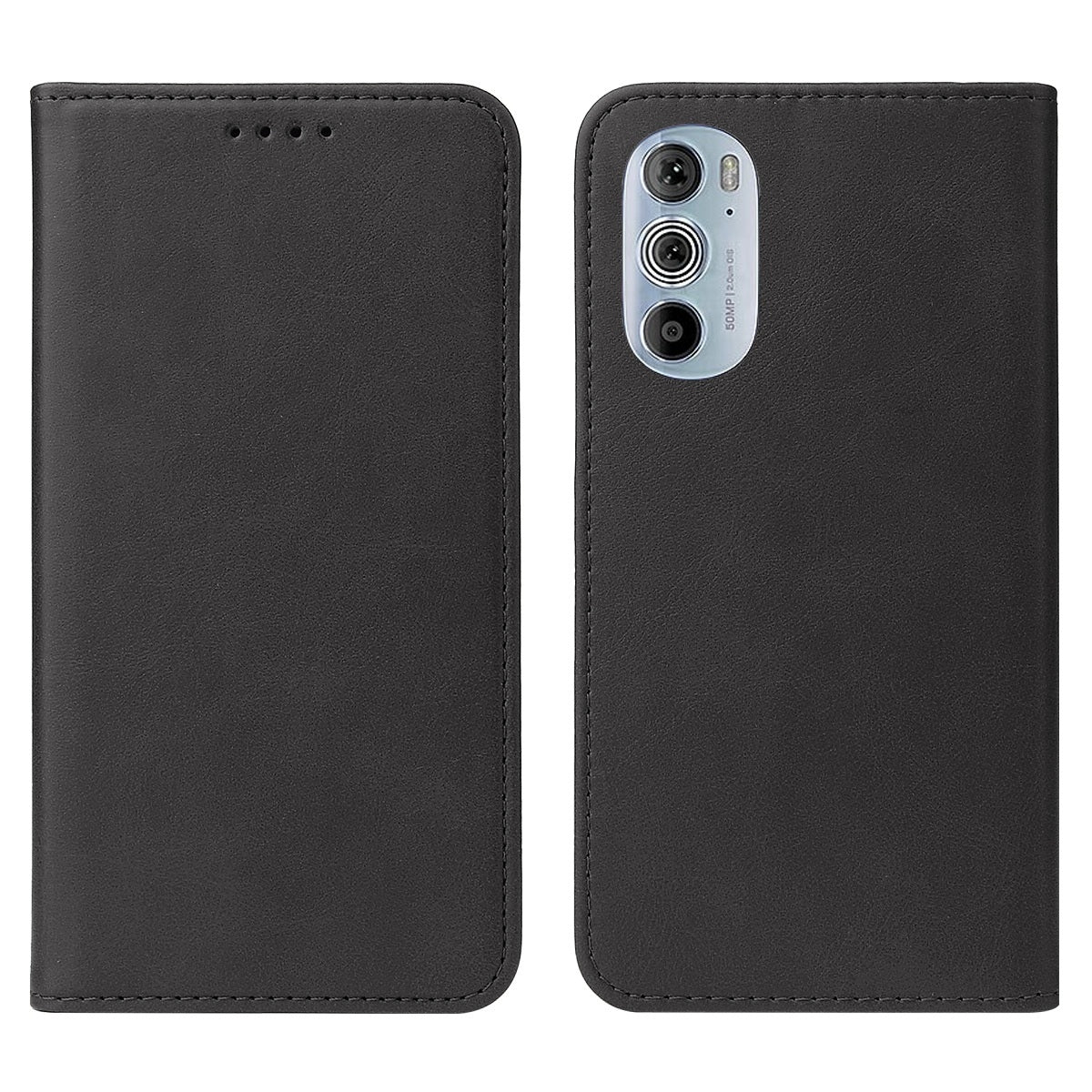 For Motorola Edge+ 5G UW 2022/Edge 30 Pro Magnetic Closure Leather Phone Case(Black)