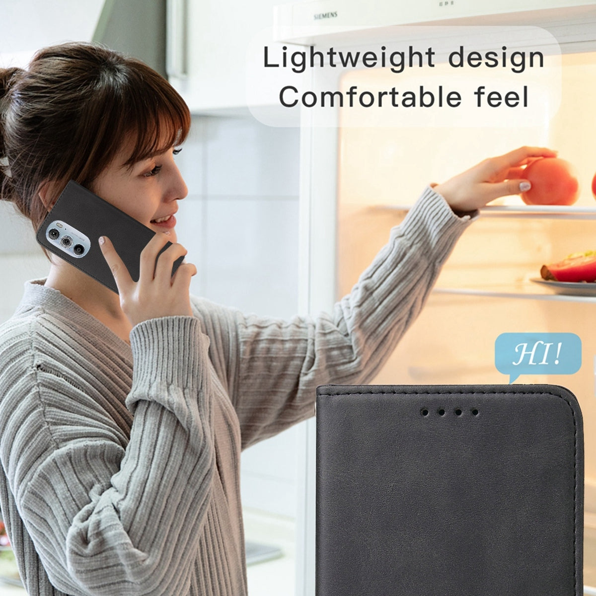 For Motorola Edge+ 5G UW 2022/Edge 30 Pro Magnetic Closure Leather Phone Case(Black)