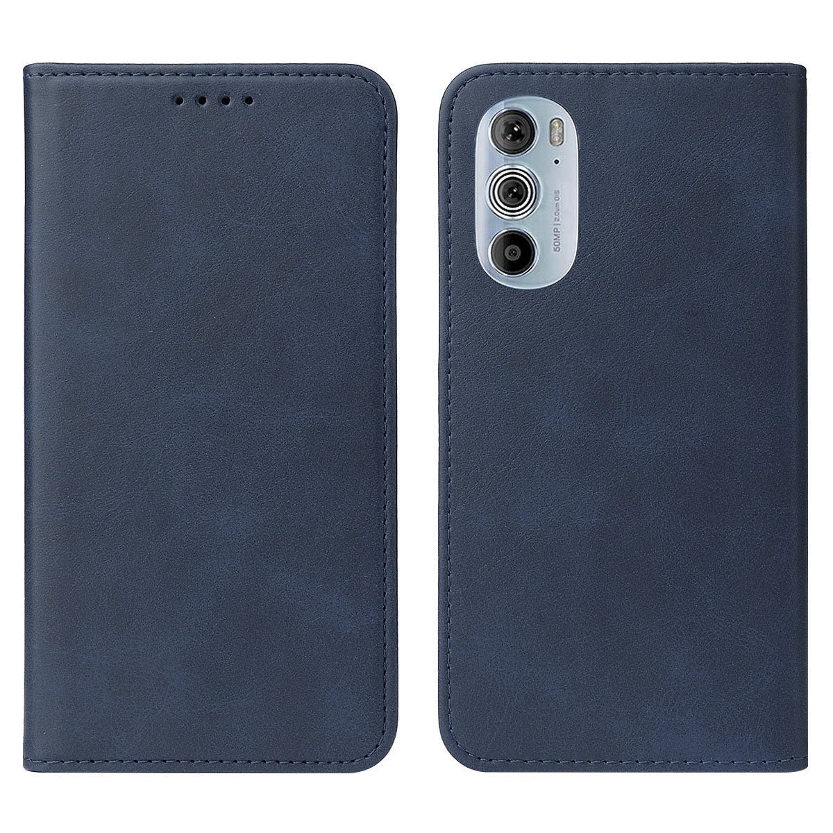 For Motorola Edge+ 5G UW 2022/Edge 30 Pro Magnetic Closure Leather Phone Case(Blue)