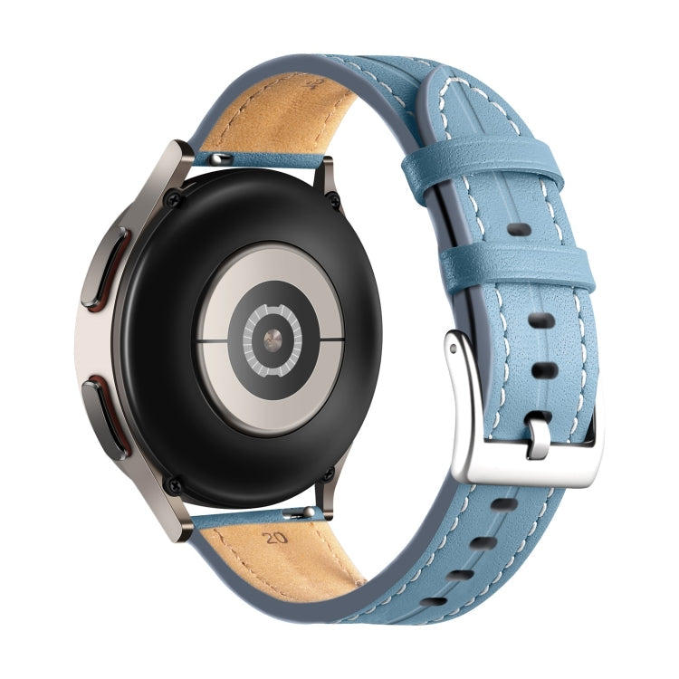 Universal Grooved Genuine Leather Watch Band, For Coros Pace 2/Coros Apex 42mm, For Realme Watch 3/Amazfit GTR4/4 Pro