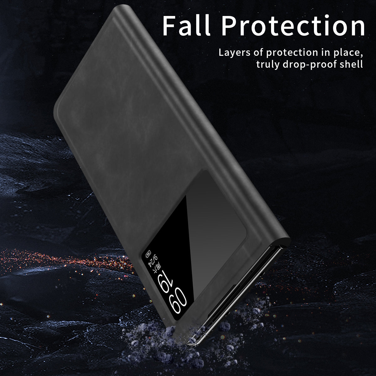 For Xiaomi Mix Fold 2 Celebrity Series Napa Texture Shockproof Phone Leather Case(Black)