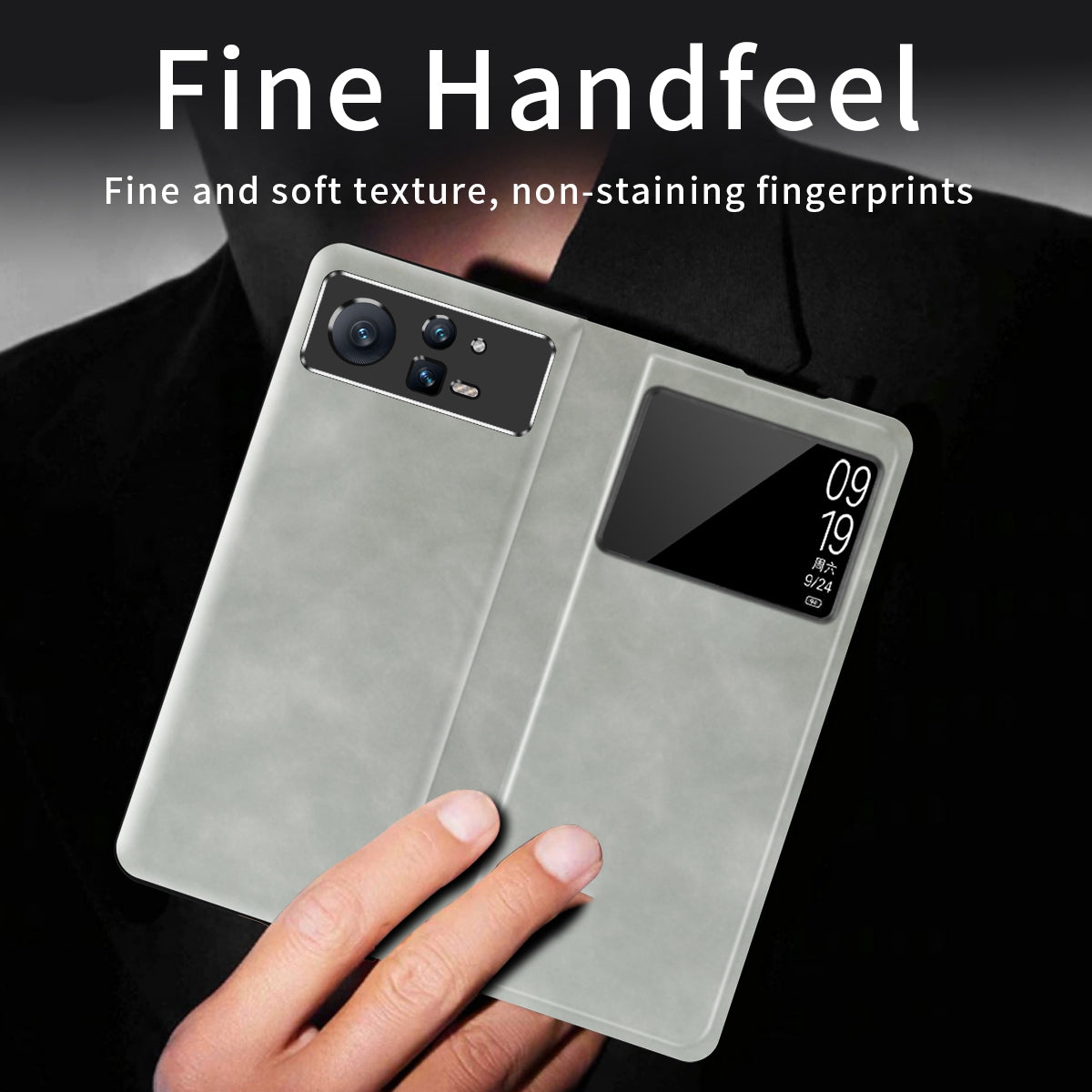 For Xiaomi Mix Fold 2 Celebrity Series Napa Texture Shockproof Phone Leather Case(White)