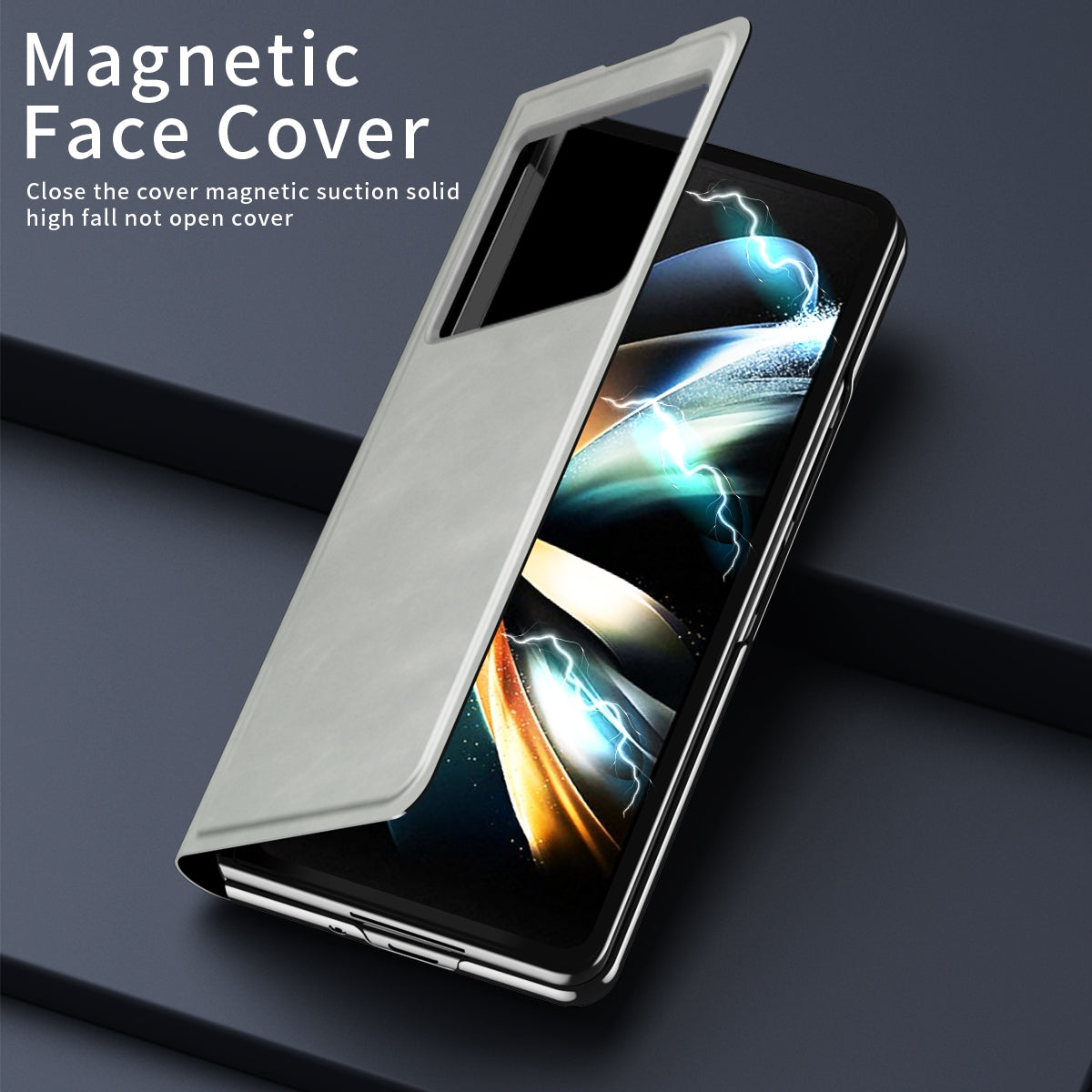 For Xiaomi Mix Fold 2 Celebrity Series Napa Texture Shockproof Phone Leather Case(White)