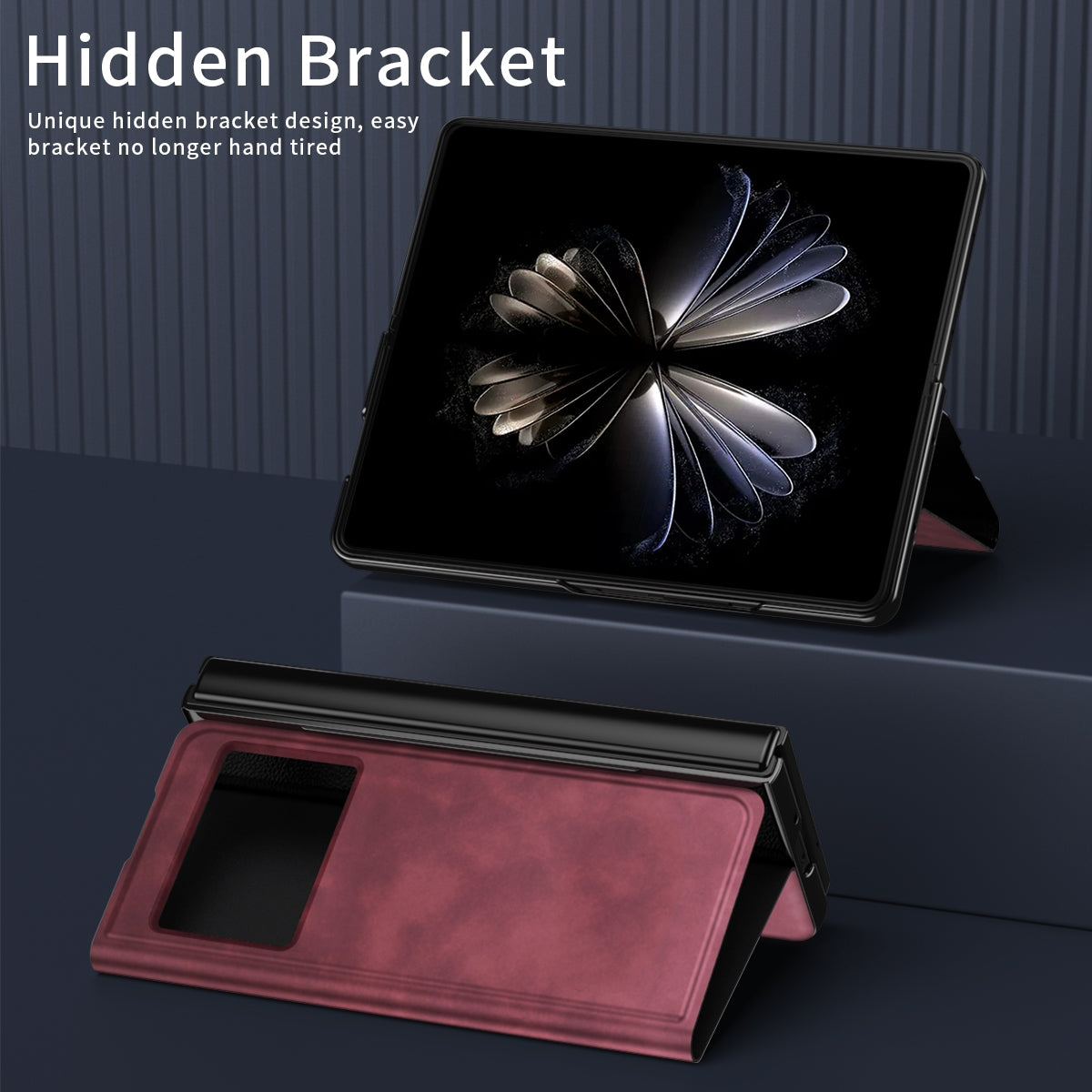 For Xiaomi Mix Fold 2 Celebrity Series Napa Texture Shockproof Phone Leather Case(Wine Red)