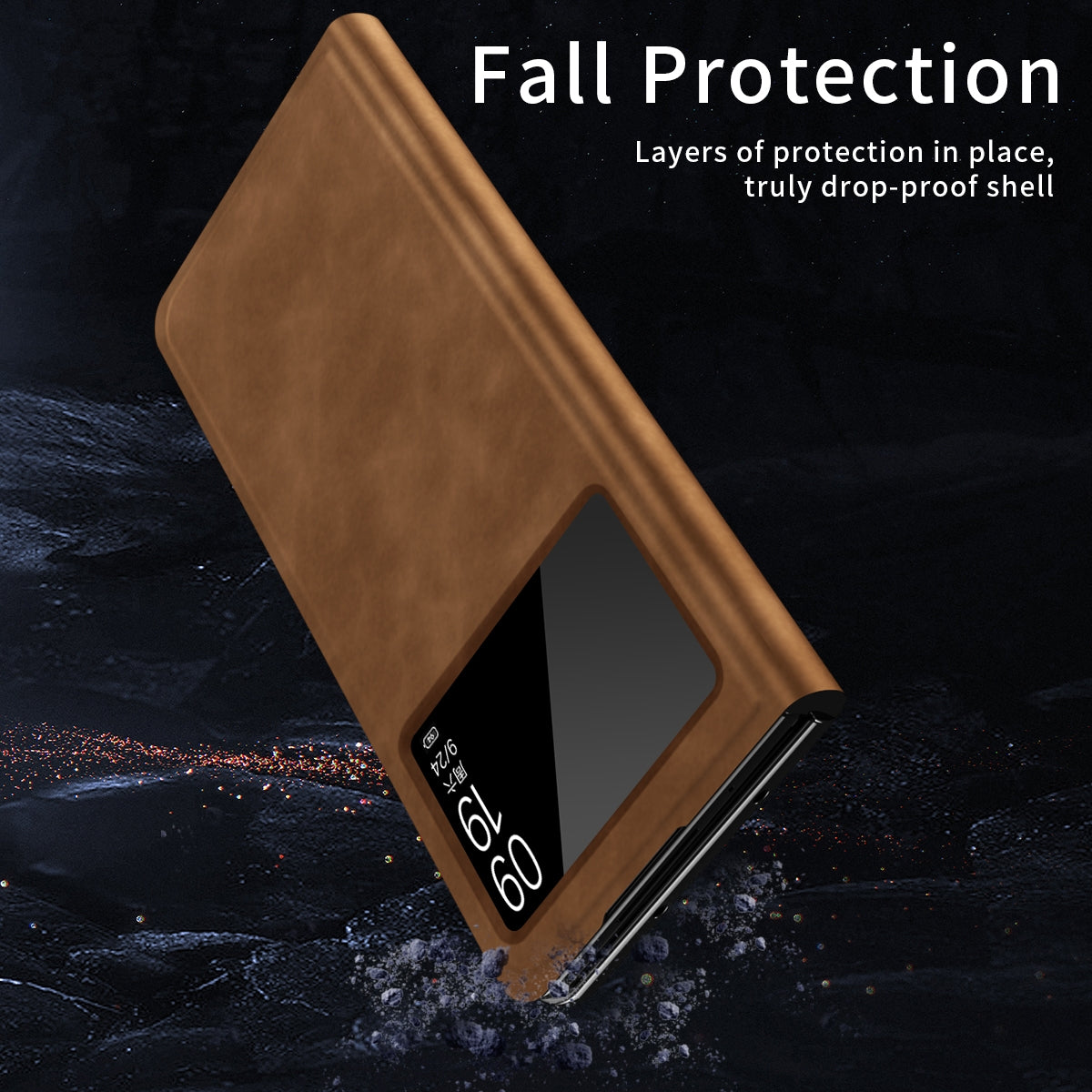 For Xiaomi Mix Fold 2 Celebrity Series Napa Texture Shockproof Phone Leather Case(Brown)