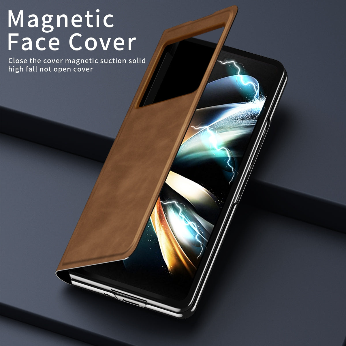 For Xiaomi Mix Fold 2 Celebrity Series Napa Texture Shockproof Phone Leather Case(Brown)