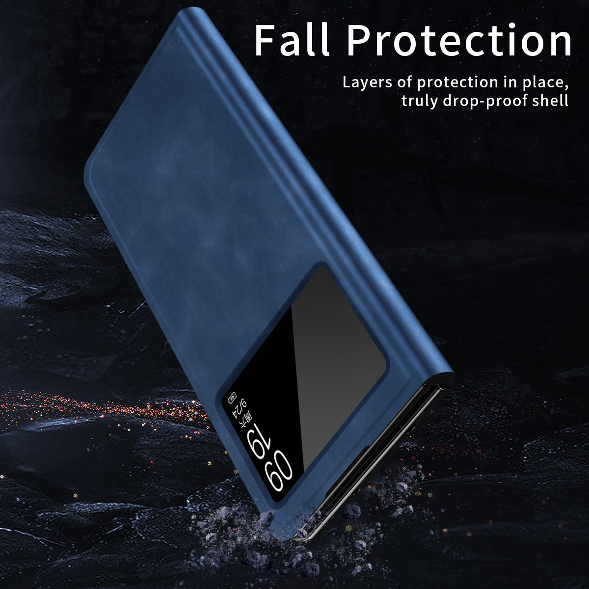 For Xiaomi Mix Fold 2 Celebrity Series Napa Texture Shockproof Phone Leather Case(Sapphire Blue)