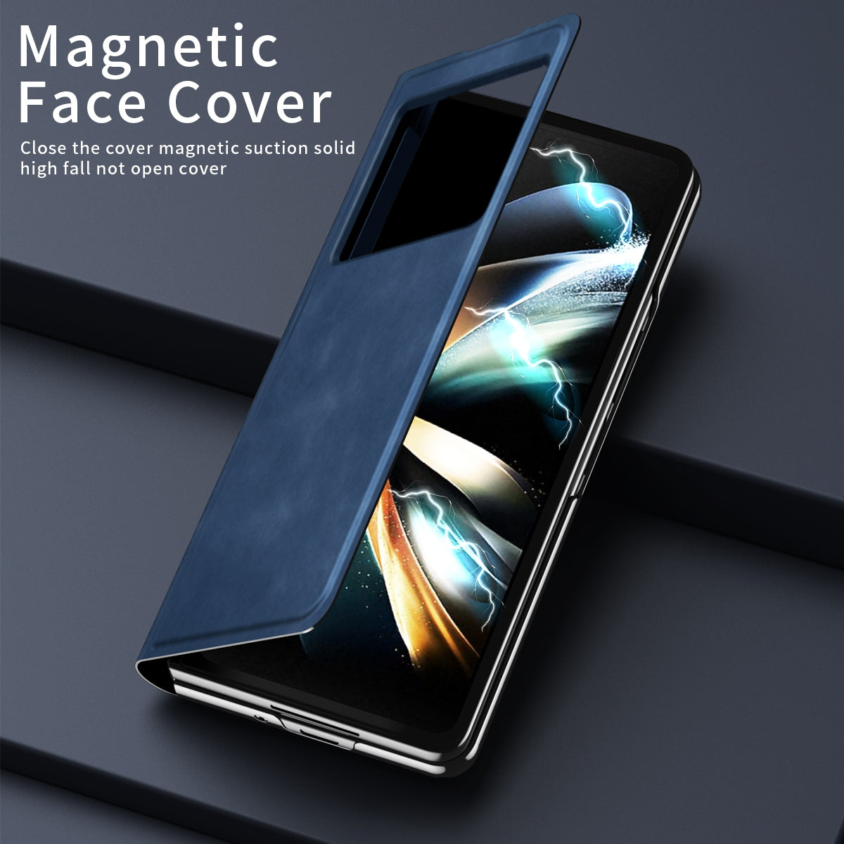 For Xiaomi Mix Fold 2 Celebrity Series Napa Texture Shockproof Phone Leather Case(Sapphire Blue)