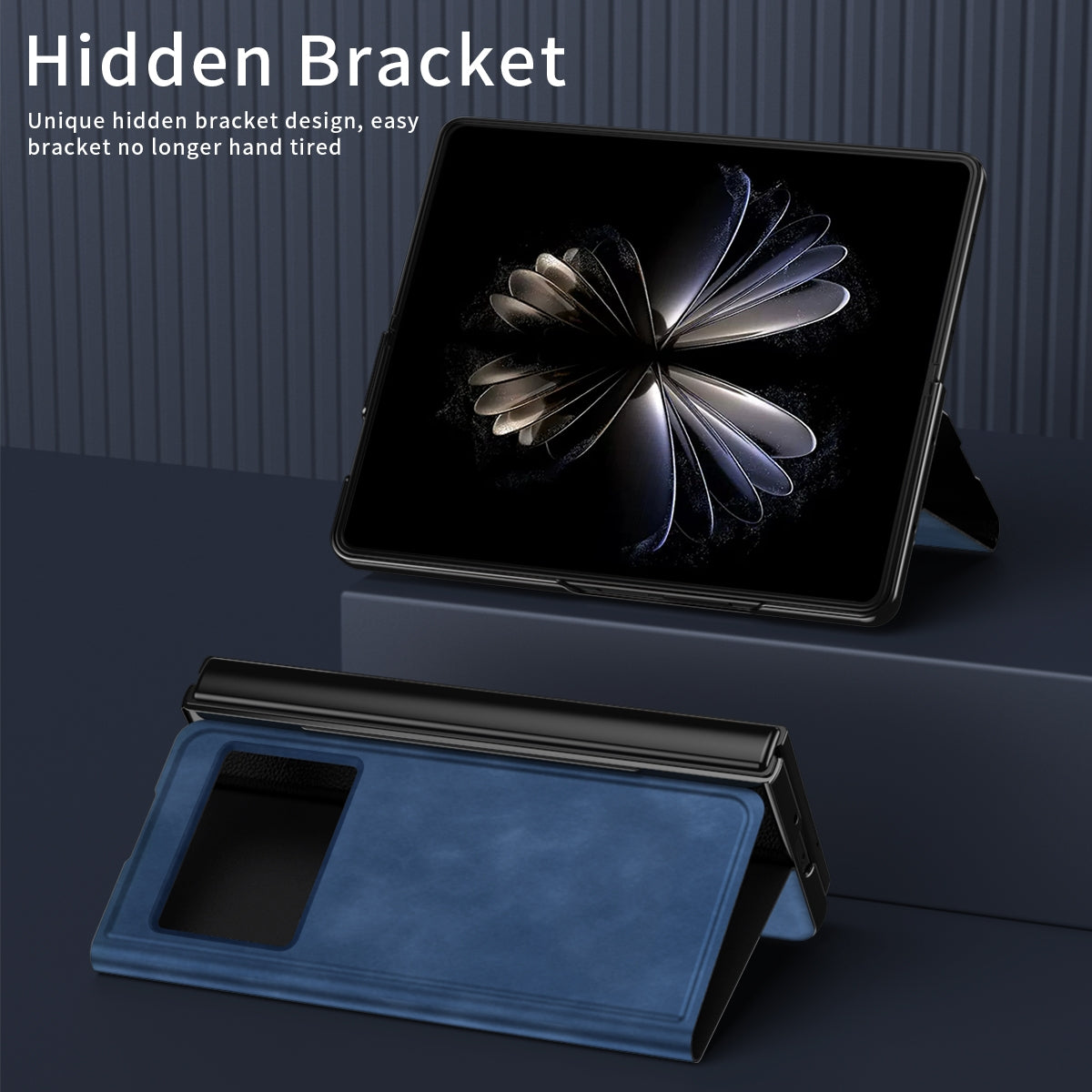 For Xiaomi Mix Fold 2 Celebrity Series Napa Texture Shockproof Phone Leather Case(Sapphire Blue)