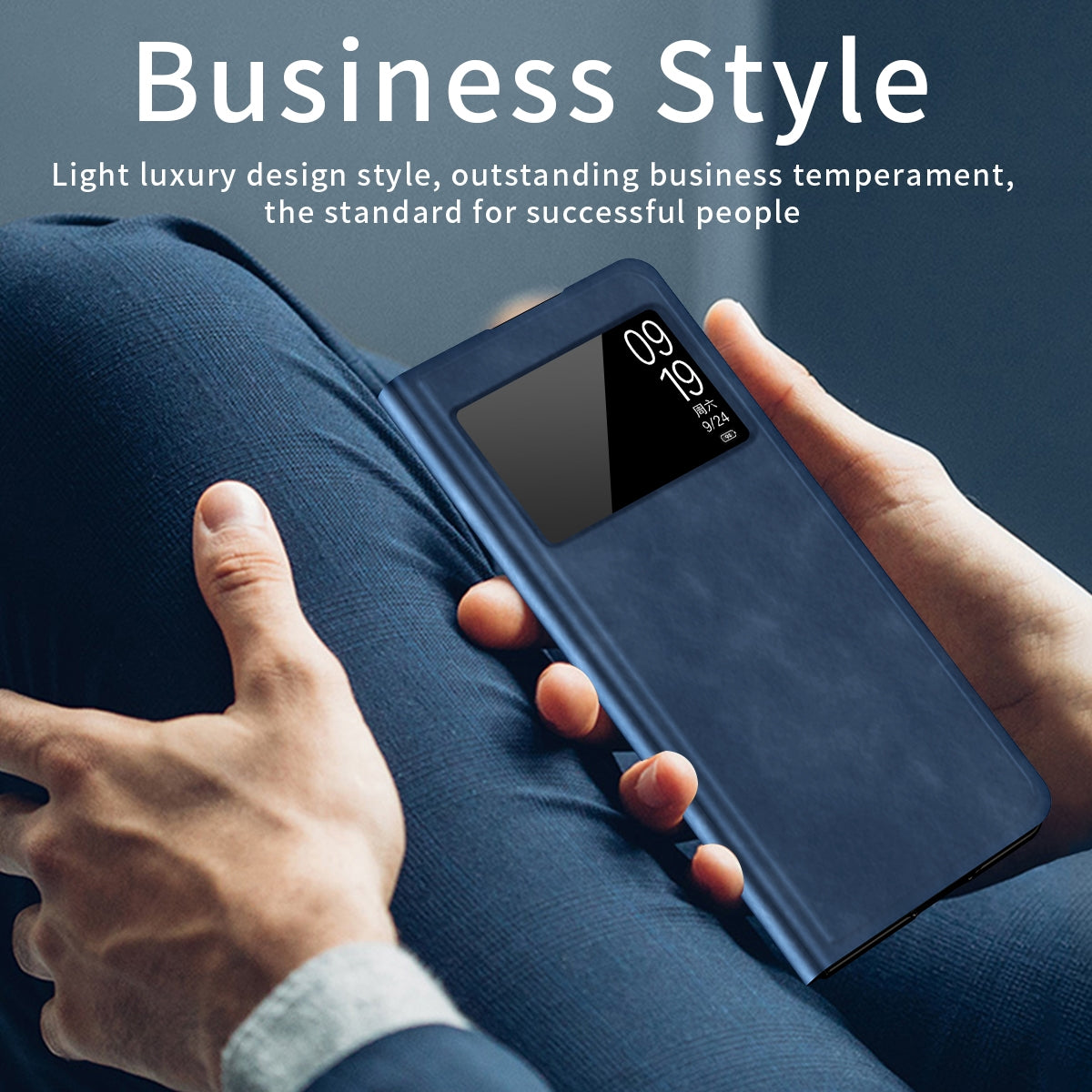 For Xiaomi Mix Fold 2 Celebrity Series Napa Texture Shockproof Phone Leather Case(Sapphire Blue)