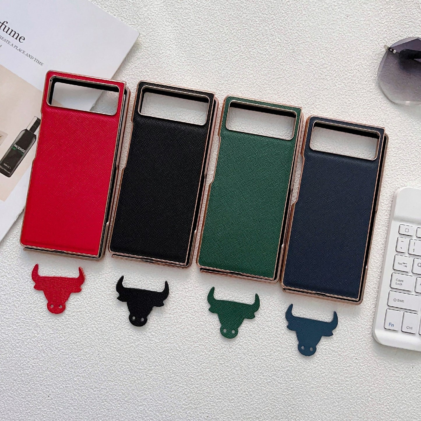 For Xiaomi Mix Fold 2 Nano Electroplating Cross Texture Genuine Leather Phone Case(Blue)