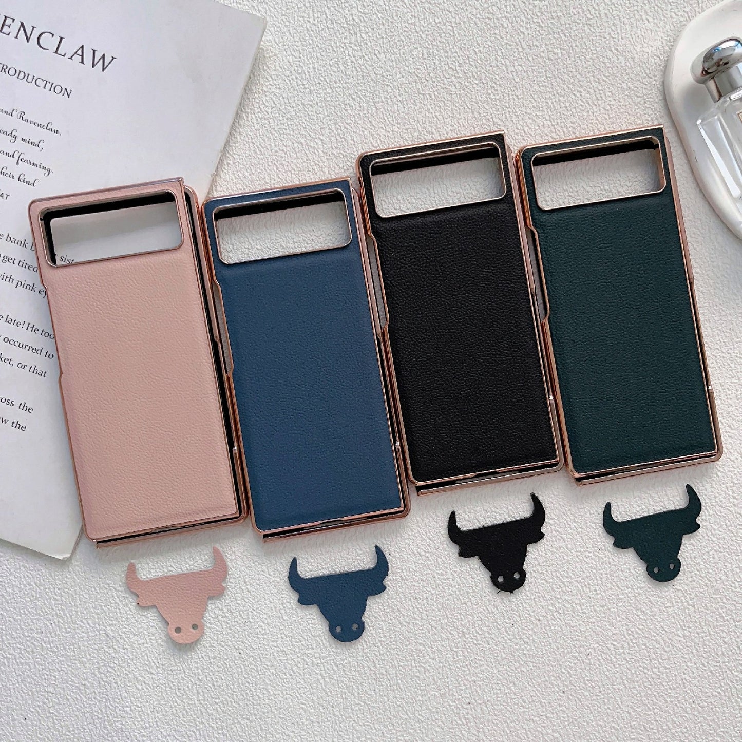 For Xiaomi Mix Fold 2 Nano Electroplating Genuine Leather Phone Case(Blue)