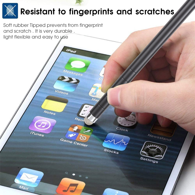 Universal Antenna Extended Double Cloth Head Stylus(Black)