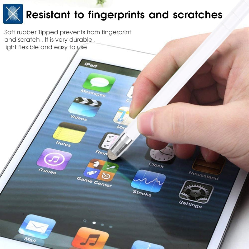 Universal Antenna Extended Double Cloth Head Stylus(White)