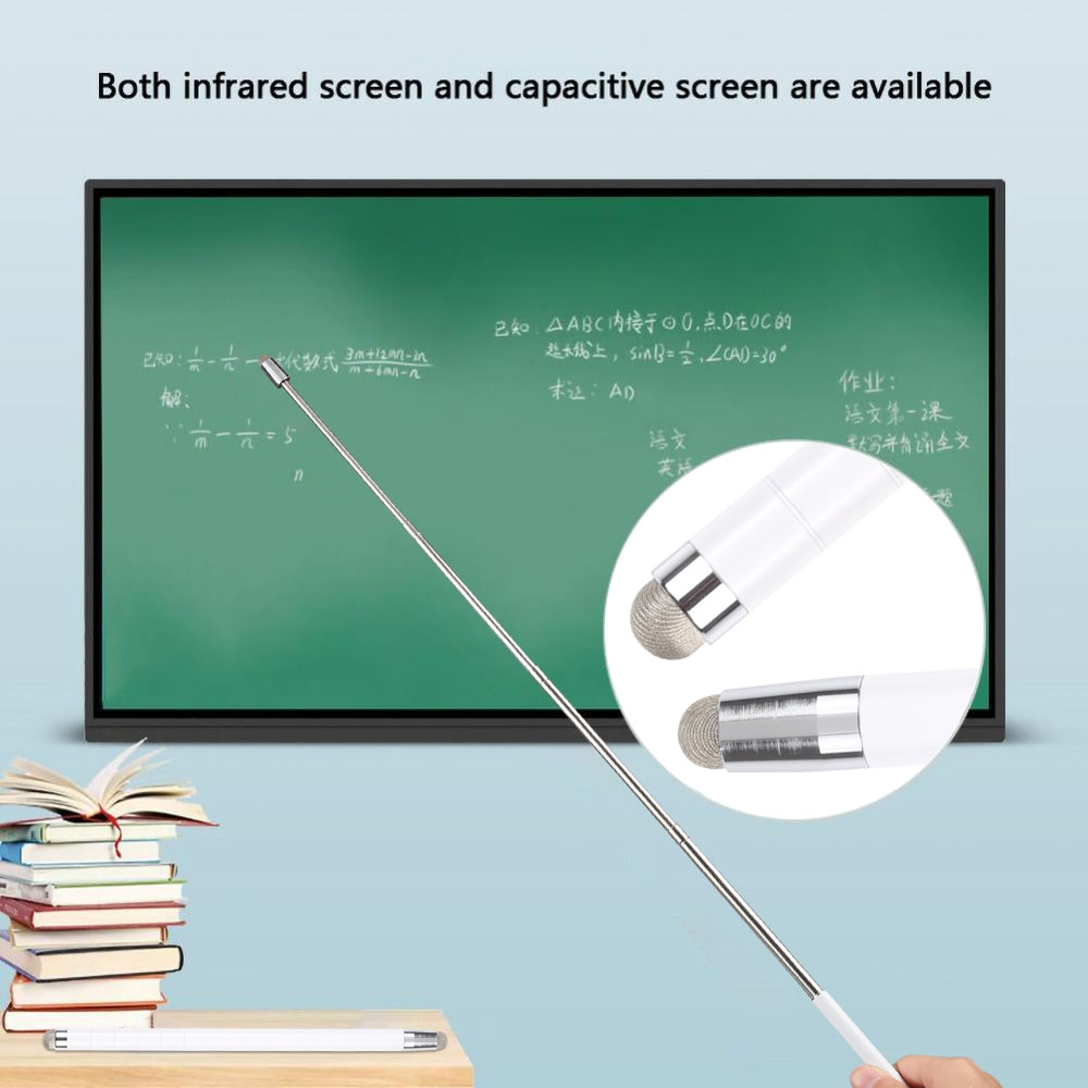 Universal Antenna Extended Double Cloth Head Stylus(White)