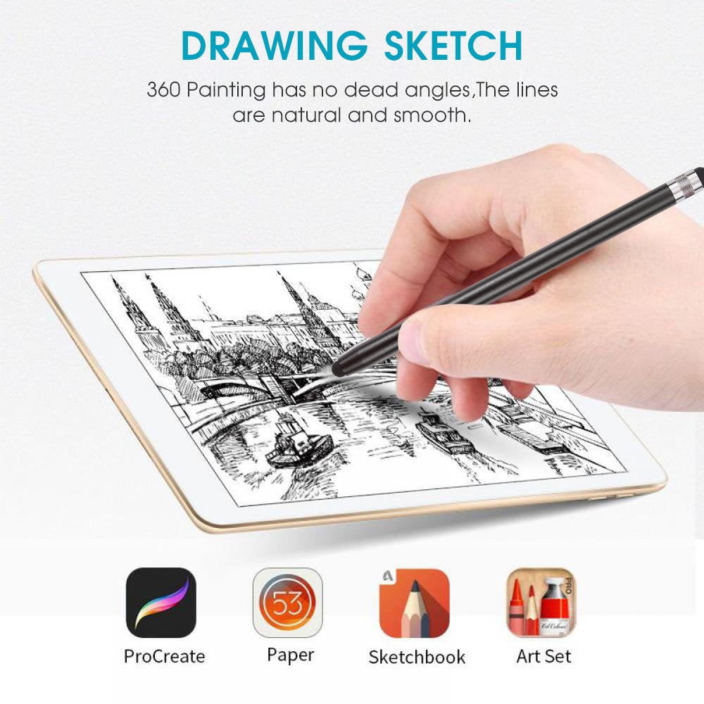 Universal Cloth Head + Silicone Head Stylus(Black)