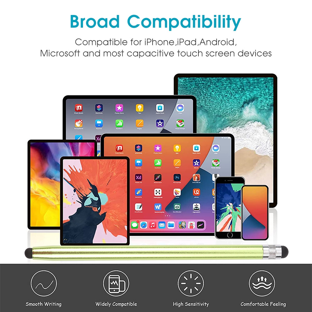 Universal Cloth Head + Silicone Head Stylus(Green)