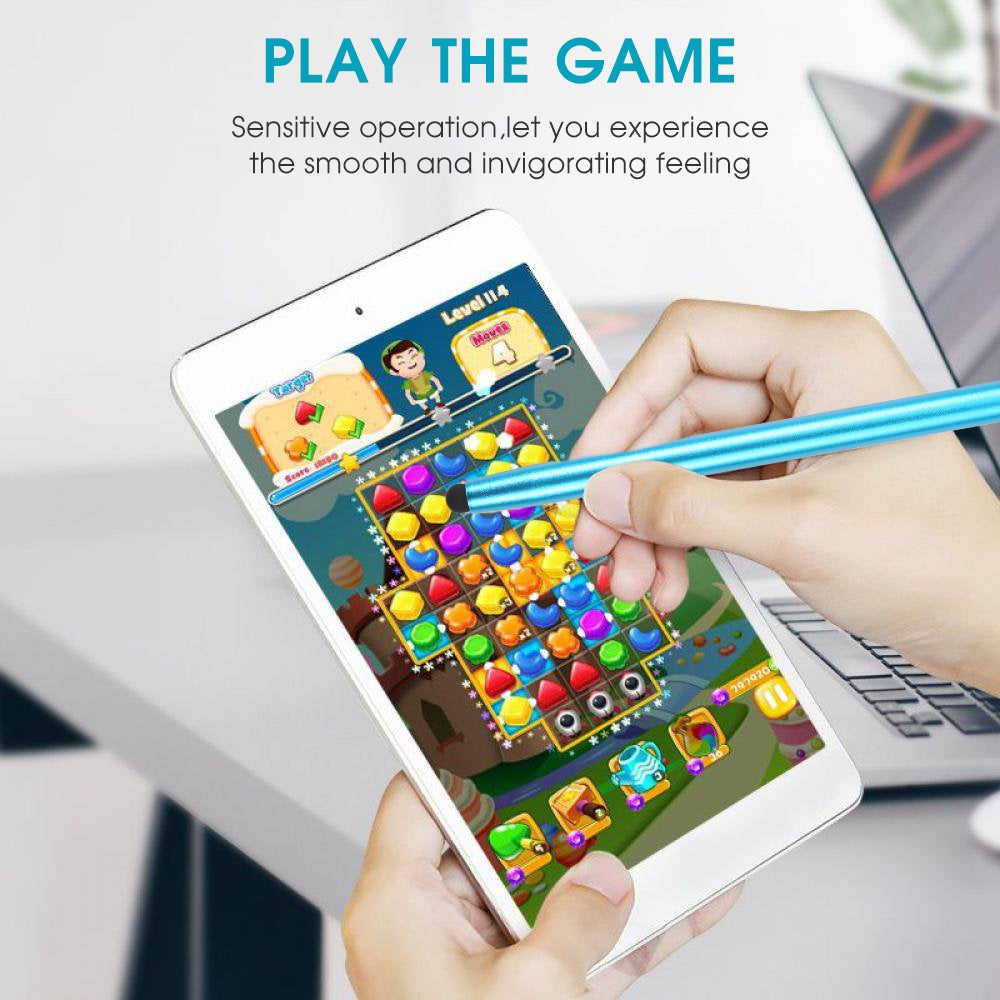 Universal Cloth Head + Silicone Head Stylus(Blue)