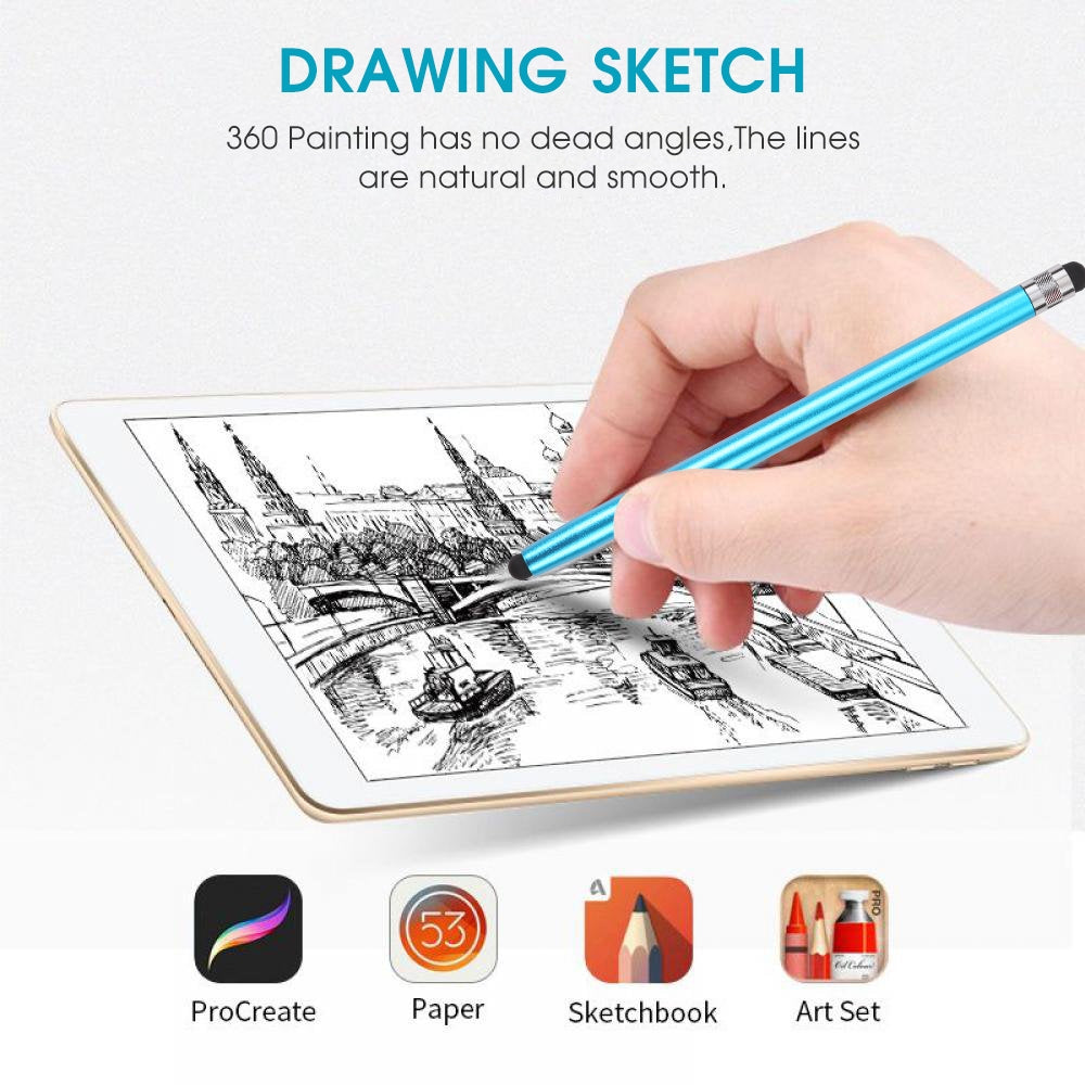 Universal Cloth Head + Silicone Head Stylus(Blue)