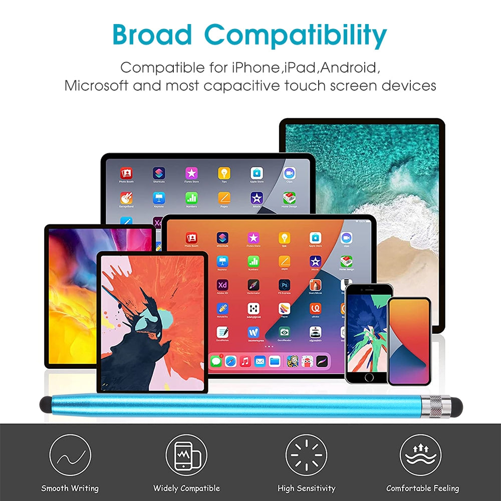 Universal Cloth Head + Silicone Head Stylus(Blue)