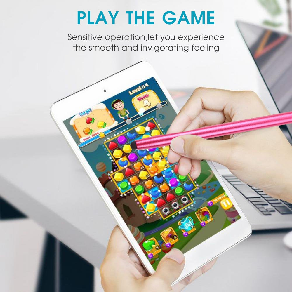 Universal Cloth Head + Silicone Head Stylus(Rose Red)