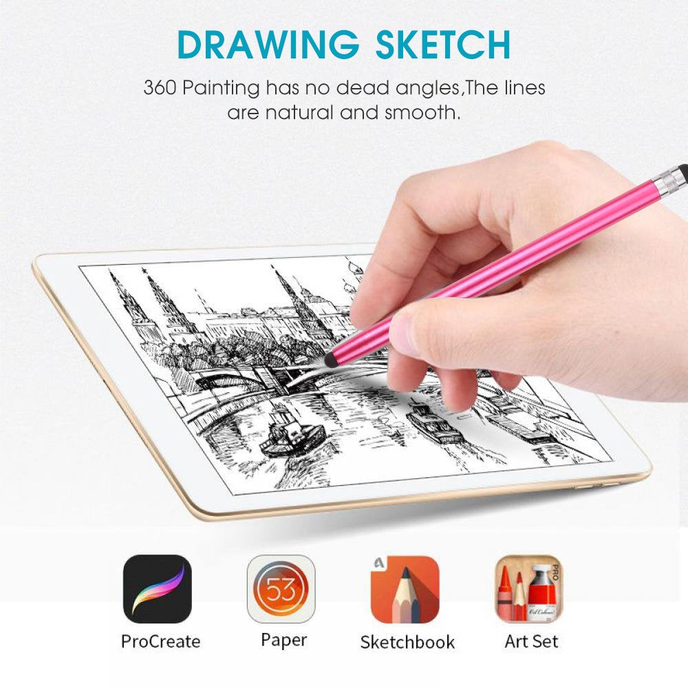 Universal Cloth Head + Silicone Head Stylus(Rose Red)