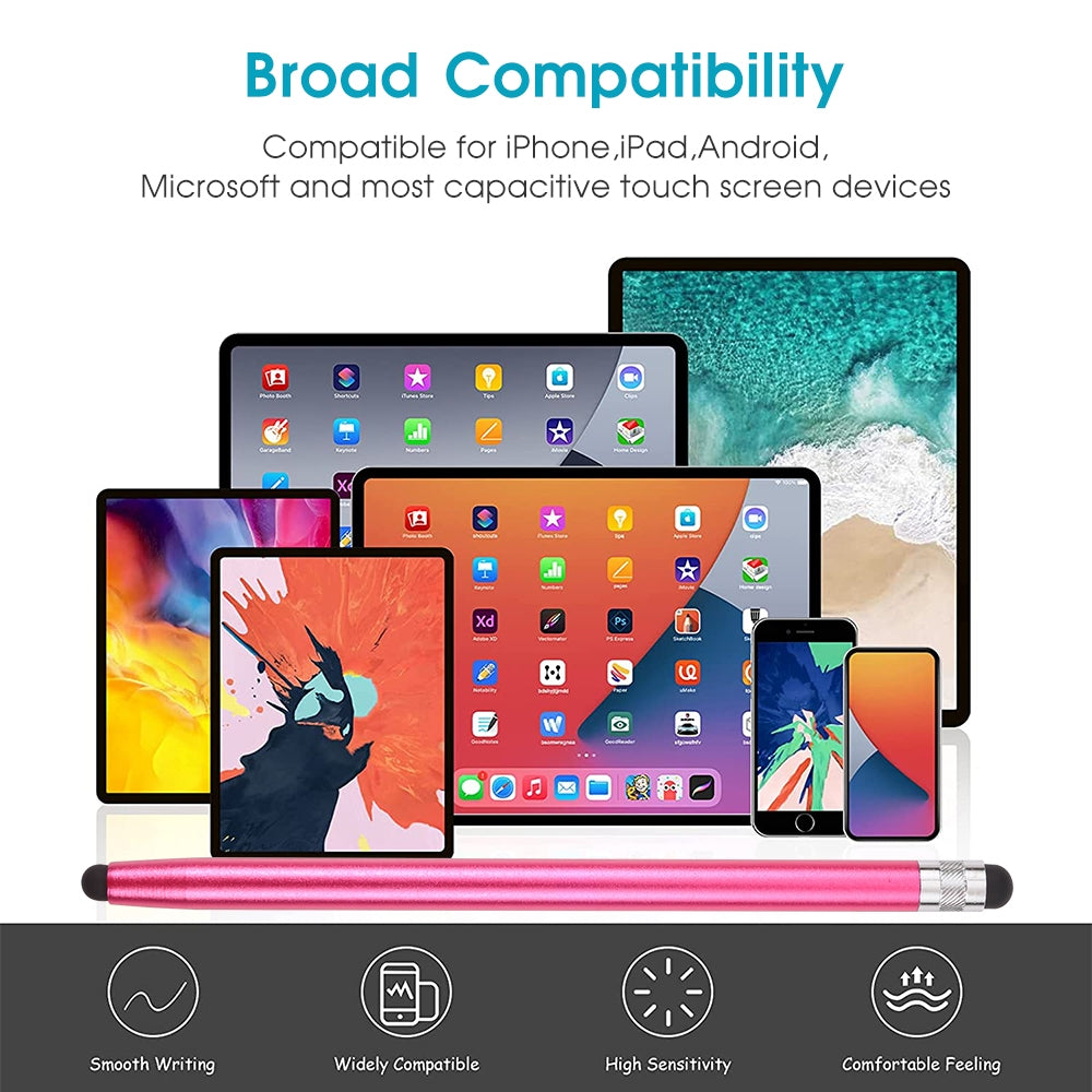 Universal Cloth Head + Silicone Head Stylus(Rose Red)