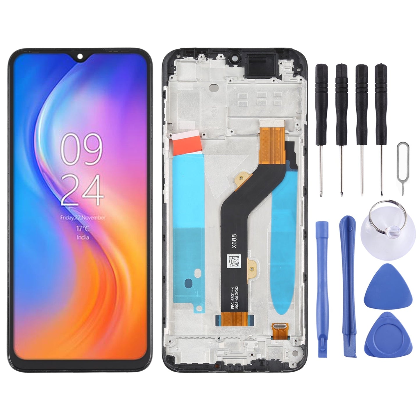 OEM LCD Screen For Tecno Spark 7P Digitizer Full Assembly with Frame