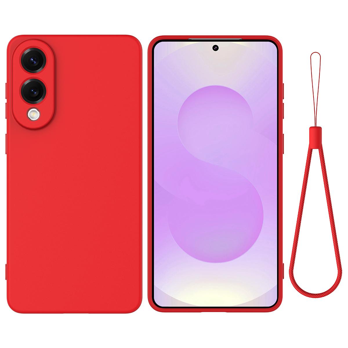 For Samsung Galaxy S25 Edge 5G Color Liquid Silicone Phone Case(Red)