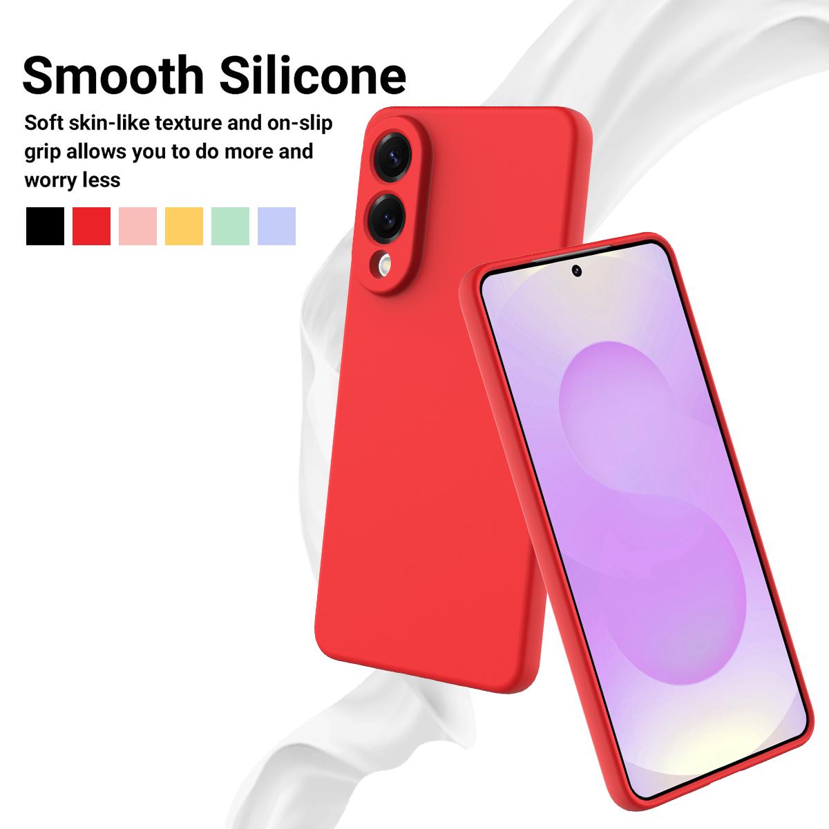 For Samsung Galaxy S25 Edge 5G Color Liquid Silicone Phone Case(Red)