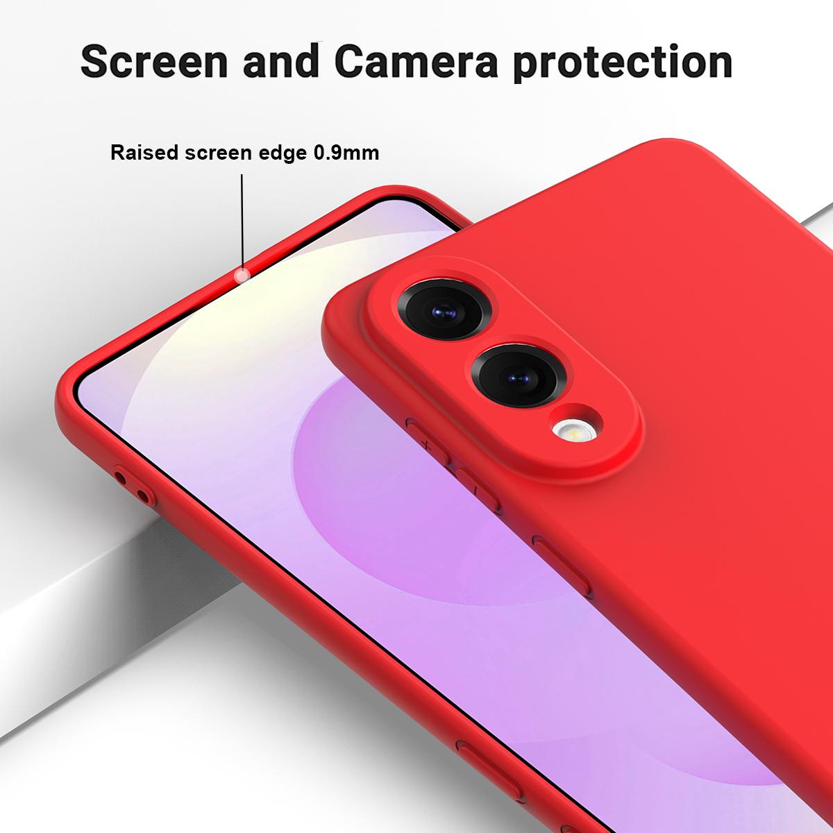 For Samsung Galaxy S25 Edge 5G Color Liquid Silicone Phone Case(Red)